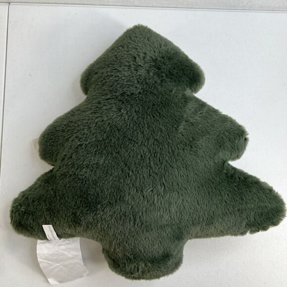 Target Wondershop Green Christmas Tree Pillow Christmas 2023 Faux Fur - Picture 5 of 7